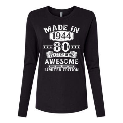 Made In 1944 80 Years Old Gifts 80th Birthday Gift Womens Cotton Relaxed Long Sleeve T-Shirt