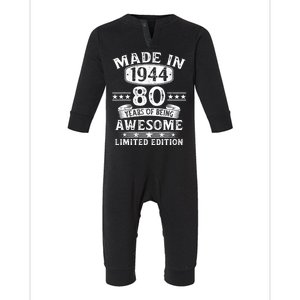 Made In 1944 80 Years Old Gifts 80th Birthday Gift Infant Fleece One Piece