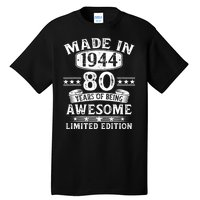 Made In 1944 80 Years Old Gifts 80th Birthday Gift Tall T-Shirt