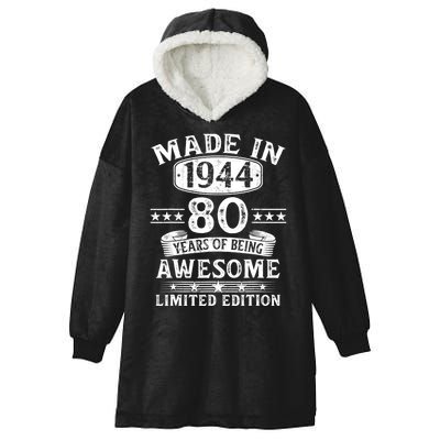 Made In 1944 80 Years Old Gifts 80th Birthday Gift Hooded Wearable Blanket