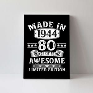 Made In 1944 80 Years Old Gifts 80th Birthday Gift Canvas