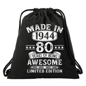 Made In 1944 80 Years Old Gifts 80th Birthday Gift Drawstring Bag