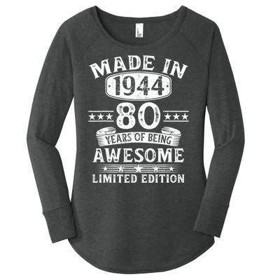 Made In 1944 80 Years Old Gifts 80th Birthday Gift Women's Perfect Tri Tunic Long Sleeve Shirt