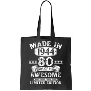 Made In 1944 80 Years Old Gifts 80th Birthday Gift Tote Bag