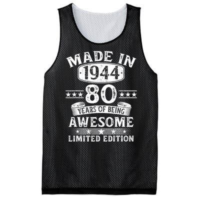 Made In 1944 80 Years Old Gifts 80th Birthday Gift Mesh Reversible Basketball Jersey Tank