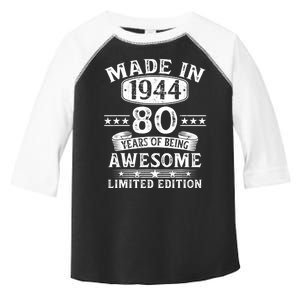 Made In 1944 80 Years Old Gifts 80th Birthday Gift Toddler Fine Jersey T-Shirt