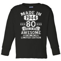 Made In 1944 80 Years Old Gifts 80th Birthday Gift Toddler Long Sleeve Shirt