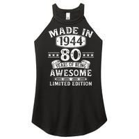 Made In 1944 80 Years Old Gifts 80th Birthday Gift Women's Perfect Tri Rocker Tank