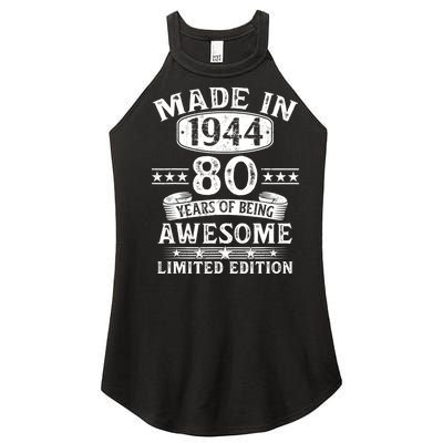 Made In 1944 80 Years Old Gifts 80th Birthday Gift Women's Perfect Tri Rocker Tank