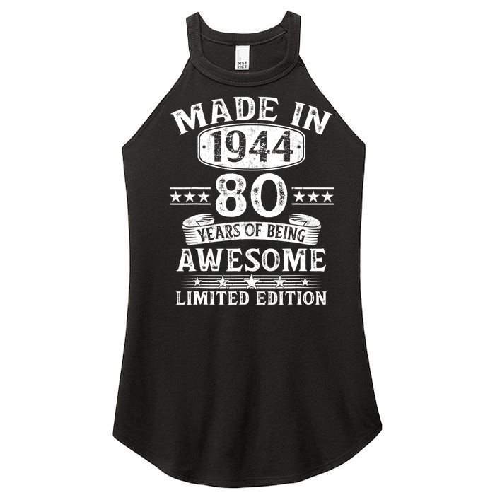 Made In 1944 80 Years Old Gifts 80th Birthday Gift Women's Perfect Tri Rocker Tank