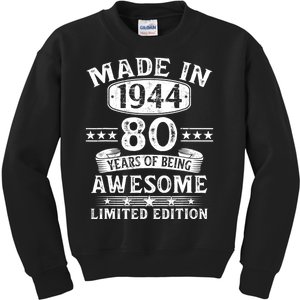 Made In 1944 80 Years Old Gifts 80th Birthday Gift Kids Sweatshirt