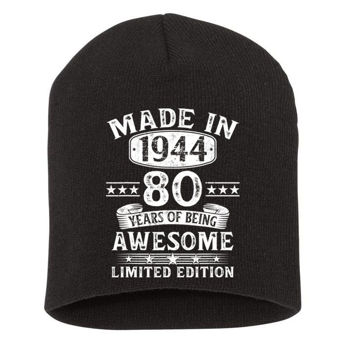 Made In 1944 80 Years Old Gifts 80th Birthday Gift Short Acrylic Beanie