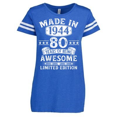 Made In 1944 80 Years Old Gifts 80th Birthday Gift Enza Ladies Jersey Football T-Shirt