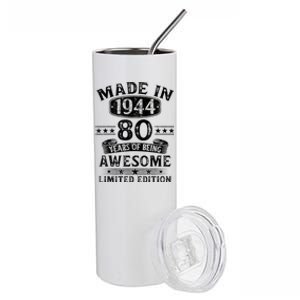 Made In 1944 80 Years Old Gifts 80th Birthday Gift Stainless Steel Tumbler