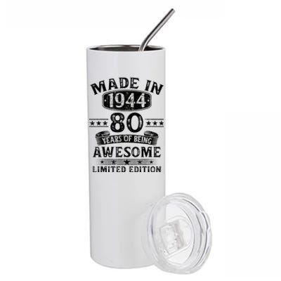 Made In 1944 80 Years Old Gifts 80th Birthday Gift Stainless Steel Tumbler