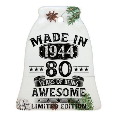 Made In 1944 80 Years Old Gifts 80th Birthday Gift Ceramic Bell Ornament