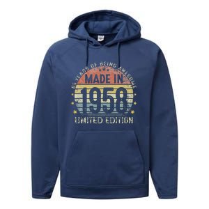 Made In 1958 65 Years Old 65th Birthday Gifts For Love Performance Fleece Hoodie