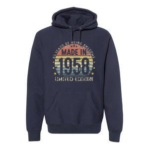 Made In 1958 65 Years Old 65th Birthday Gifts For Love Premium Hoodie