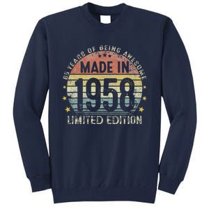 Made In 1958 65 Years Old 65th Birthday Gifts For Love Tall Sweatshirt