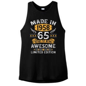 Made In 1958 65 Years Old Gifts 65th Birthday Gift For Cute Ladies PosiCharge Tri-Blend Wicking Tank