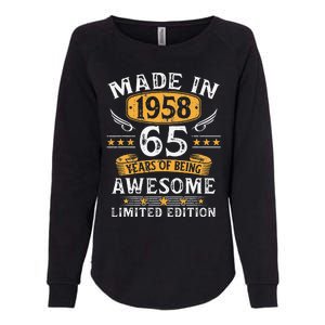 Made In 1958 65 Years Old Gifts 65th Birthday Gift For Cute Womens California Wash Sweatshirt