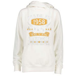 Made In 1958 65 Years Old Gifts 65th Birthday Gift For Cute Womens Funnel Neck Pullover Hood