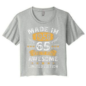 Made In 1958 65 Years Old Gifts 65th Birthday Gift For Cute Women's Crop Top Tee