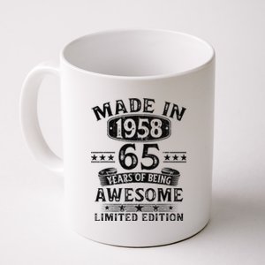 Made In 1958 65 Years Old Gifts 65th Birthday Gift For Coffee Mug