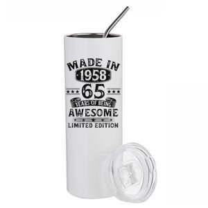 Made In 1958 65 Years Old Gifts 65th Birthday Gift For Stainless Steel Tumbler