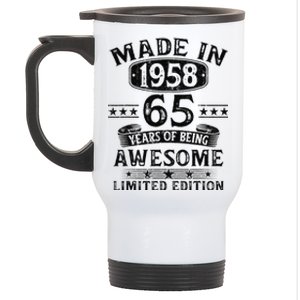 Made In 1958 65 Years Old Gifts 65th Birthday Gift For Stainless Steel Travel Mug