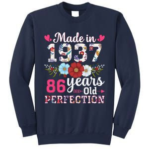 Made In 1937 Floral 86 Years Old 86th Birthday Sweatshirt