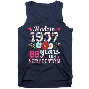 Made In 1937 Floral 86 Years Old 86th Birthday Tank Top