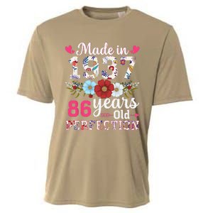 Made In 1937 Floral 86 Years Old 86th Birthday Cooling Performance Crew T-Shirt