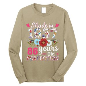 Made In 1937 Floral 86 Years Old 86th Birthday Long Sleeve Shirt