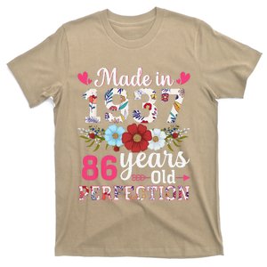 Made In 1937 Floral 86 Years Old 86th Birthday T-Shirt