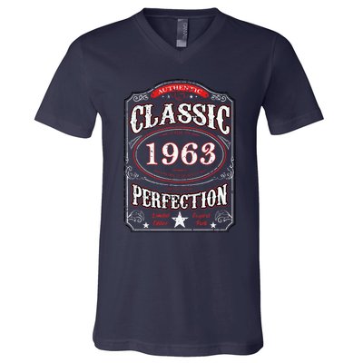 Made In 1963 60th Birthday 60 Years Old Bday Women V-Neck T-Shirt