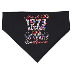 Made In 1973 August 50 Years Of Being Awesome USA-Made Doggie Bandana