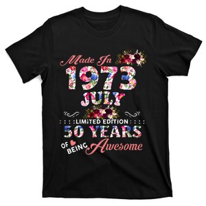 Made In 1973 July 50 Years Of Being Awesome T-Shirt