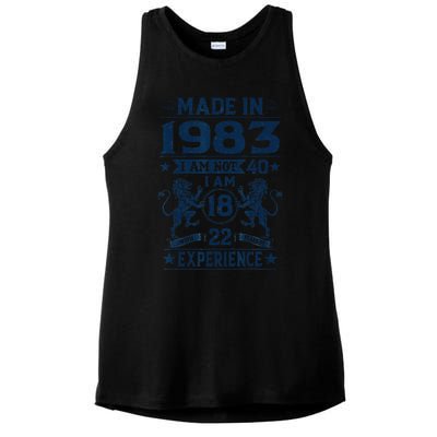 Made In 1983 Im Not 40 Im 18 With 22 Years Old Birthday Ladies PosiCharge Tri-Blend Wicking Tank