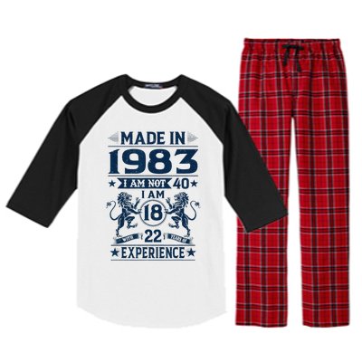 Made In 1983 Im Not 40 Im 18 With 22 Years Old Birthday Raglan Sleeve Pajama Set