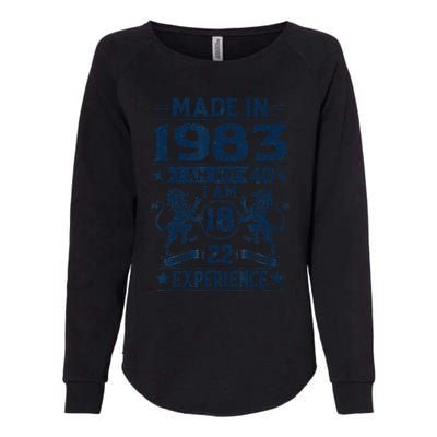 Made In 1983 Im Not 40 Im 18 With 22 Years Old Birthday Womens California Wash Sweatshirt