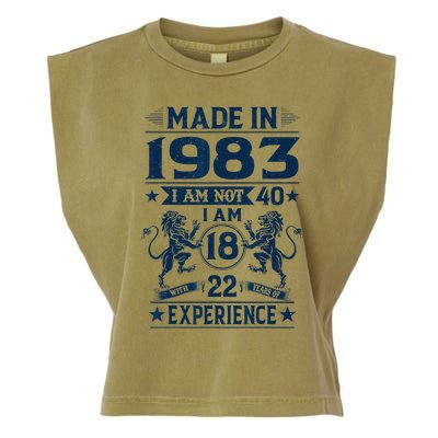 Made In 1983 Im Not 40 Im 18 With 22 Years Old Birthday Garment-Dyed Women's Muscle Tee