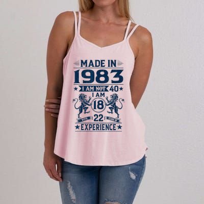 Made In 1983 Im Not 40 Im 18 With 22 Years Old Birthday Women's Strappy Tank