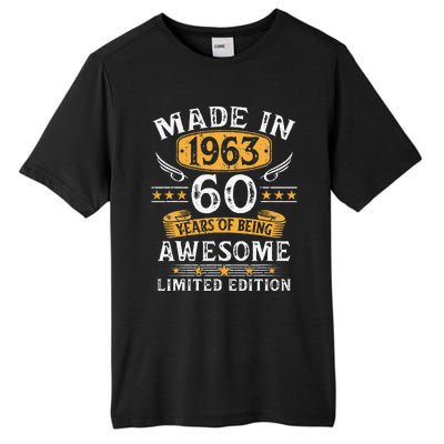 Made In 1963 60 Years Old Gifts 60th Birthday Gift For Tall Fusion ChromaSoft Performance T-Shirt