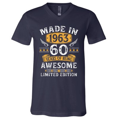 Made In 1963 60 Years Old Gifts 60th Birthday Gift For V-Neck T-Shirt