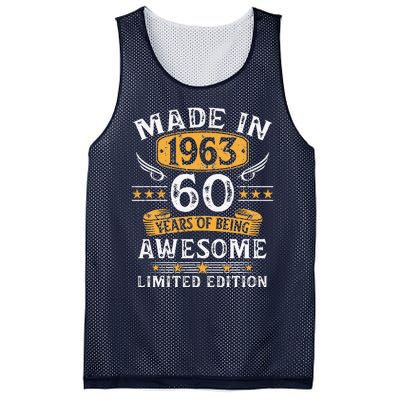 Made In 1963 60 Years Old Gifts 60th Birthday Gift For Mesh Reversible Basketball Jersey Tank