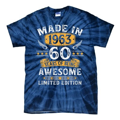 Made In 1963 60 Years Old Gifts 60th Birthday Gift For Tie-Dye T-Shirt