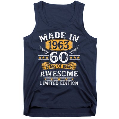 Made In 1963 60 Years Old Gifts 60th Birthday Gift For Tank Top