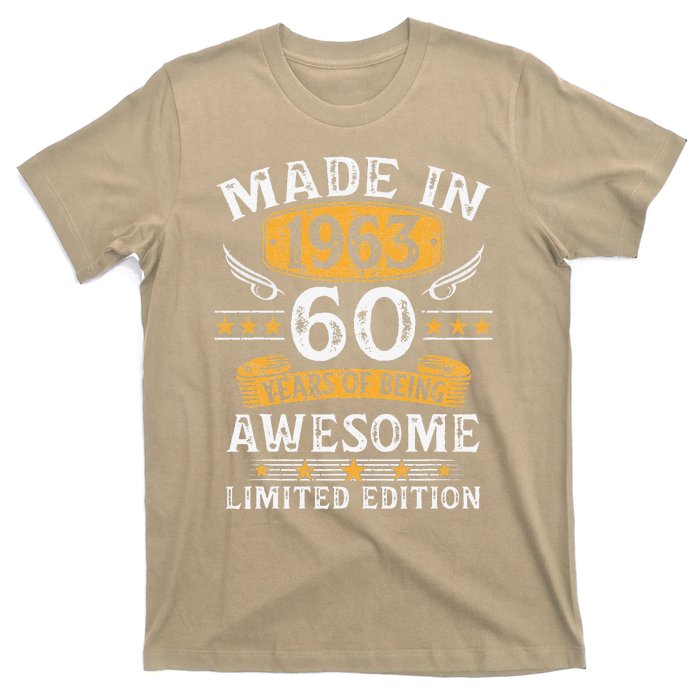 Made In 1963 60 Years Old Gifts 60th Birthday Gift For T-Shirt