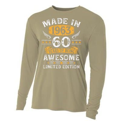 Made In 1963 60 Years Old Gifts 60th Birthday Gift For Cooling Performance Long Sleeve Crew